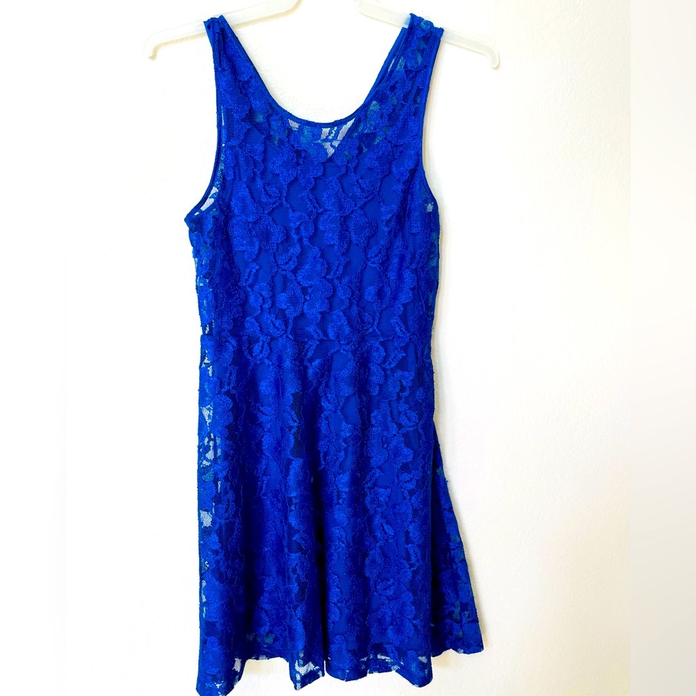 Express Blue Net Dress Size M